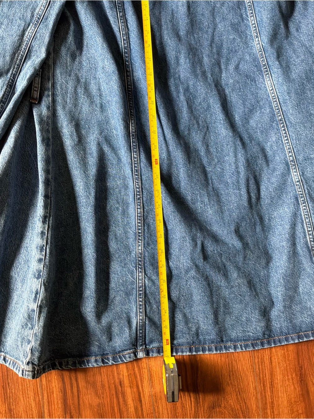 a.n.a Dark Blue Denim Long Sleeve Shirt Dress - Picture 3 of 13